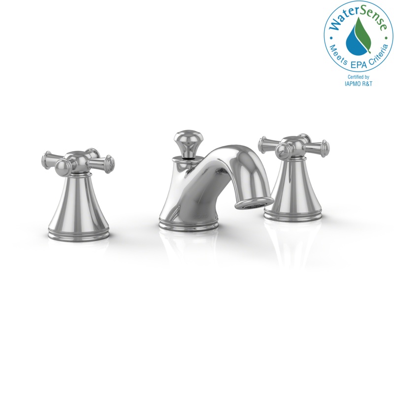 TOTO TL220DD#CP Vivian Two Cross Handle Widespread 1.5 GPM Bathroom Sink Faucet , Polished Chrome