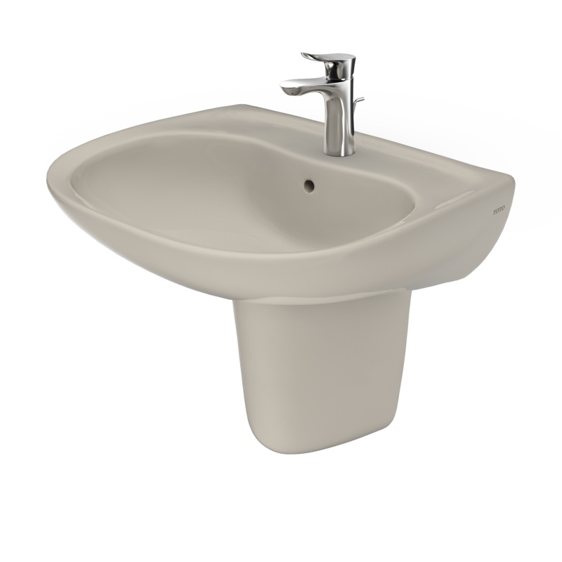 TOTO LHT242G#03 Prominence Oval Wall-Mount Bathroom Sink With Cefiontect And Shroud For Single Hole Faucets - Bone