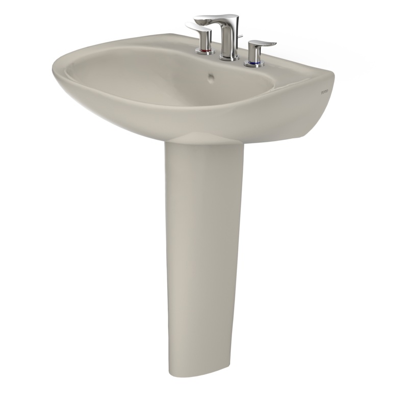 TOTO LPT242.8G#03 Prominence Oval Basin Pedestal Bathroom Sink With Cefiontect For 8 Inch Center Faucets - Bone