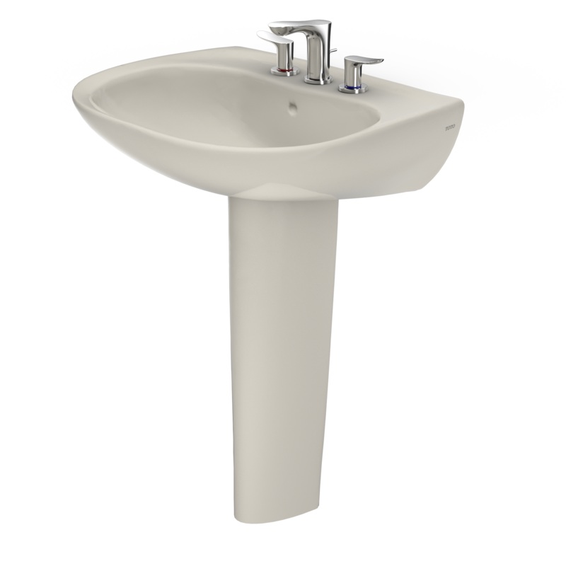TOTO LPT242.8G#12 Prominence Oval Basin Pedestal Bathroom Sink With Cefiontect For 8 Inch Center Faucets - Sedona Beige