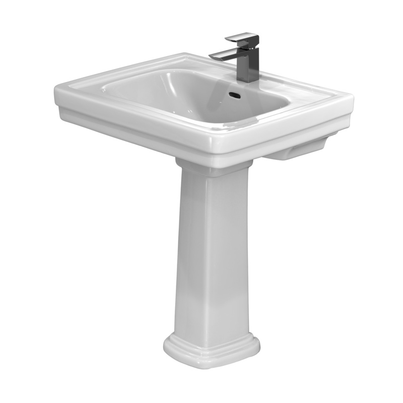 TOTO LPT530N#01 Promenade 27-1/2" X 22-1/4" Rectangular Pedestal Bathroom Sink For Single Hole Faucets - Cotton White