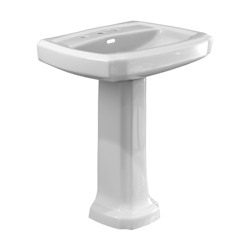 TOTO LPT970.8#01 Guinevere 27-1/8" x 19-7/8" Rectangular Pedestal Bathroom Sink for 8 Inch Center Faucets , Cotton White