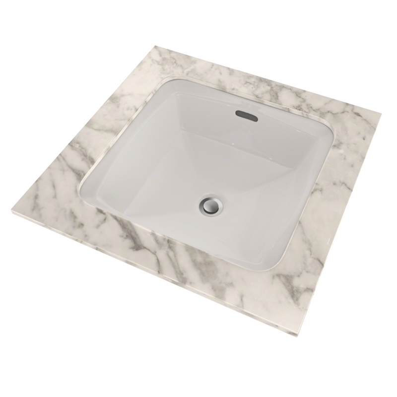 TOTO LT491G#11 Connelly Square Undermount Bathroom Sink With Cefiontect - Colonial White