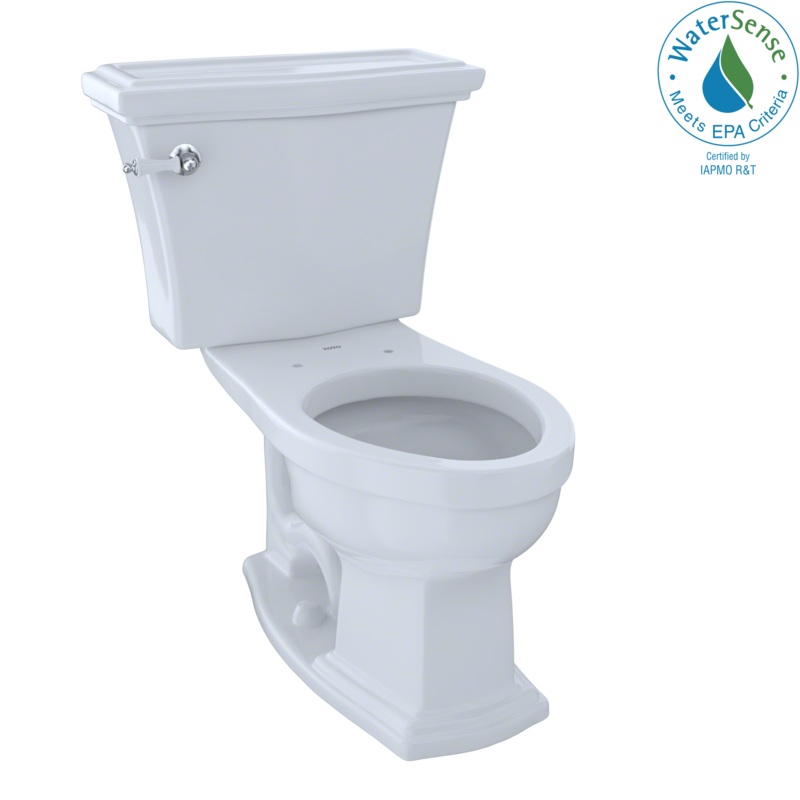 TOTO CST784EF#01 Eco Clayton Two-Piece Elongated 1.28 GPF Universal Height Toilet , Cotton White