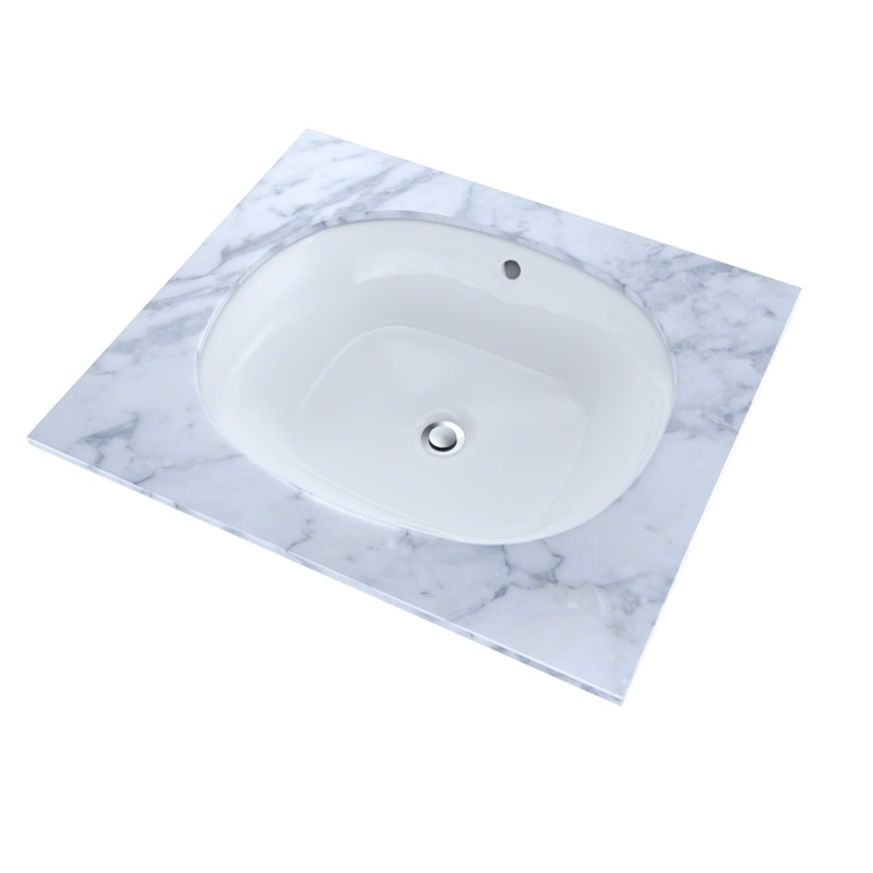 TOTO LT483G#01 Maris 17-5/8" X 14-9/16" Oval Undermount Bathroom Sink With Cefiontect - Cotton White