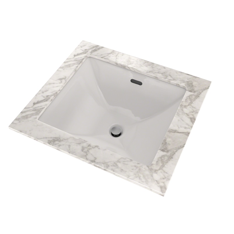 TOTO LT624G#11 Legato Rectangular Undermount Bathroom Sink With Cefiontect - Colonial White