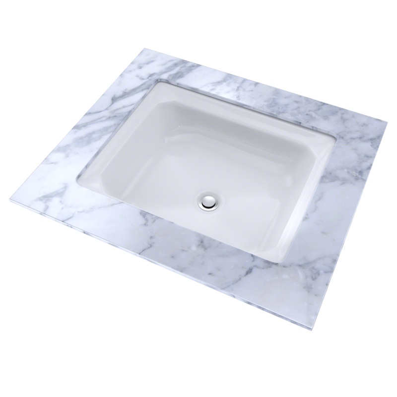 TOTO LT973G#01 Guinevere Rectangular Undermount Bathroom Sink With Cefiontect - Cotton White