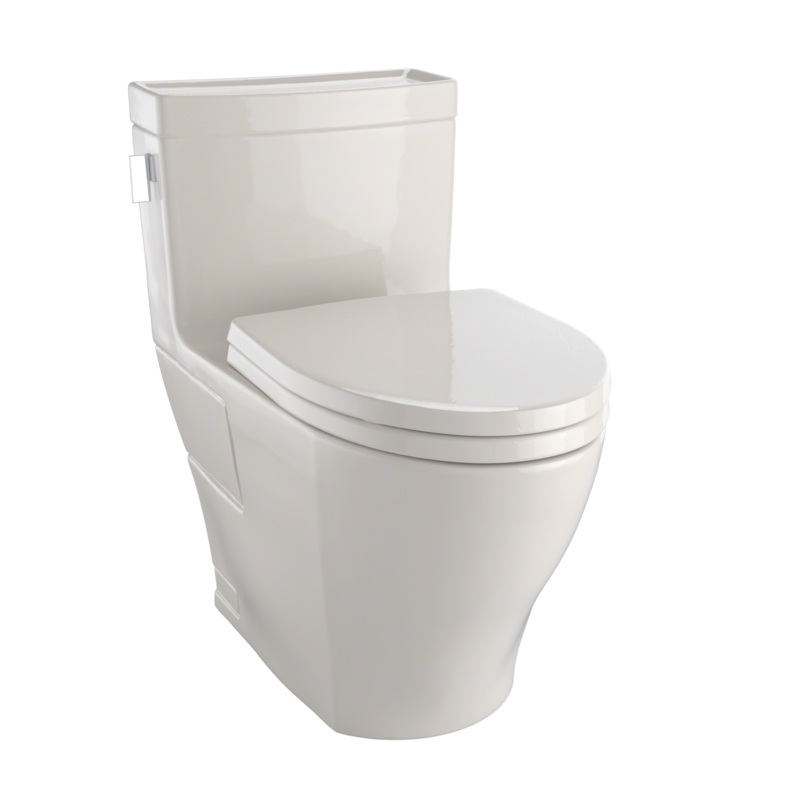 TOTO MS624124CEFG#03 Legato Washlet+ One-Piece Elongated 1.28 Gpf Universal Height Skirted Toilet With Cefiontect - Bone