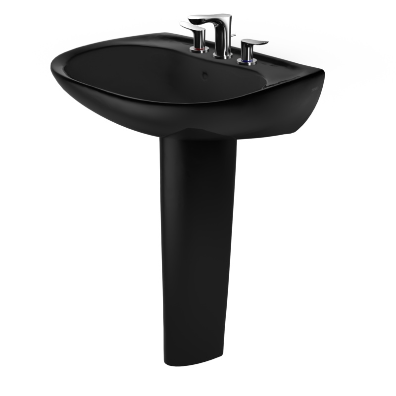 TOTO LPT242.8#51 Prominence Oval Basin Pedestal Bathroom Sink For8 Inch Center Faucets - Ebony
