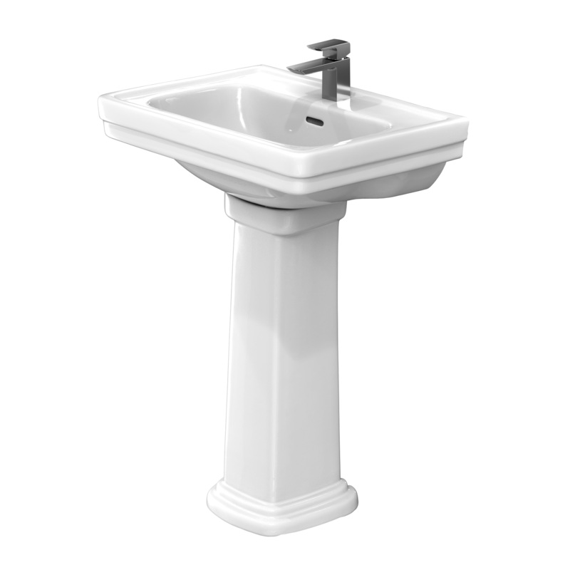 TOTO LPT532N#01 Promenade 24" X 19-1/4" Rectangular Pedestal Bathroom Sink For Single Hole Faucets - Cotton White