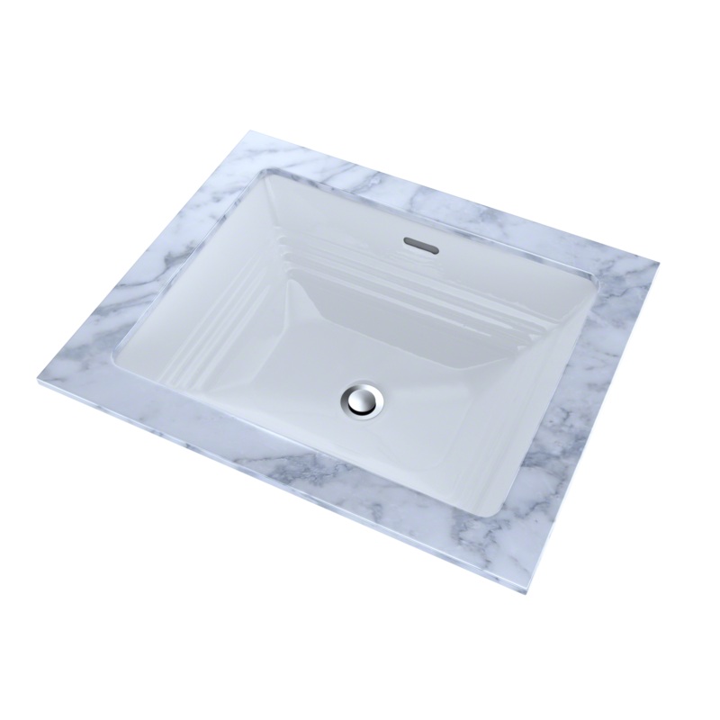 TOTO LT533#01 Promenade Rectangular Undermount Bathroom Sink - Cotton White