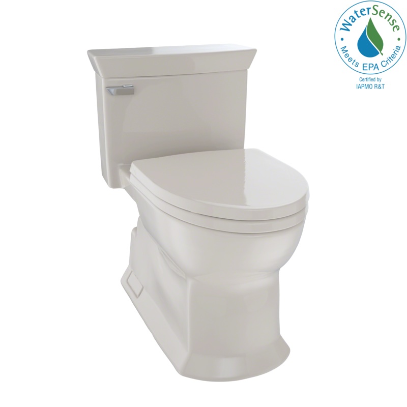 TOTO MS964214CEFG#03 Eco Soiree One Piece Elongated 1.28 GPF Universal Height Skirted Toilet with CEFIONTECT , Bone