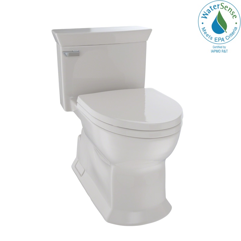 TOTO MS964214CEFG#12 Eco Soiree One Piece Elongated 1.28 GPF Universal Height Skirted Toilet with CEFIONTECT , Sedona Beige