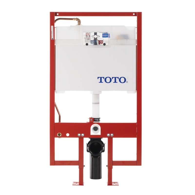 TOTO WT152800M#WH Duofit In-Wall Dual Flush 0.9 And 1.6 Gpf Tank System Copper Supply Line And White Rectangular Push Plate - White