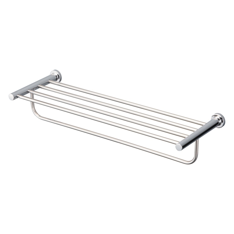 TOTO YTS406BU#CP L Series Round Towel Shelf With Hanging Bar - Polished Chrome