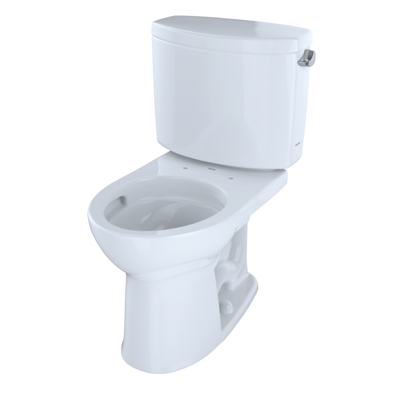 TOTO CST453CEFRG#01 Drake Ii Two-Piece Round 1.28 Gpf Universal Height Toilet With Cefiontect And Right-Hand Trip Lever - Cotton White