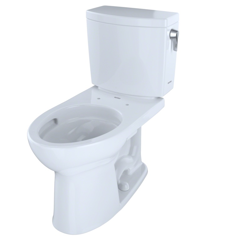 TOTO CST454CUFRG#01 Drake Ii 1G Two-Piece Elongated 1.0 Gpf Universal Height Toilet With Cefiontect And Right-Hand Trip Lever - Cotton White