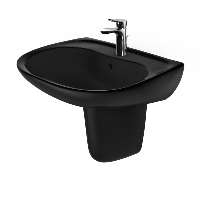 TOTO LHT242#51 Prominence Oval Wall-Mount Bathroom Sink And Shroud For Single Hole Faucets - Ebony