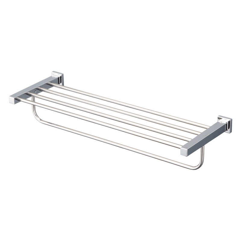 TOTO YTS408BU#CP L Series Square Towel Shelf With Hanging Bar - Polished Chrome