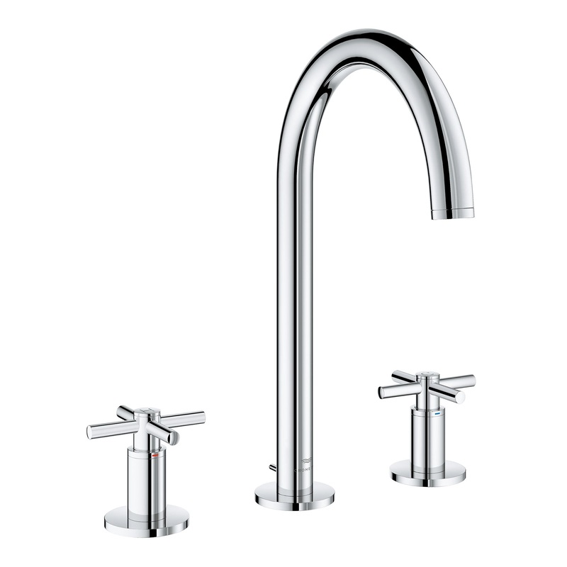 GROHE 20659000 8-inch Widespread 2-Handle L-Size Bathroom Faucet 1.2 GPM , Chrome