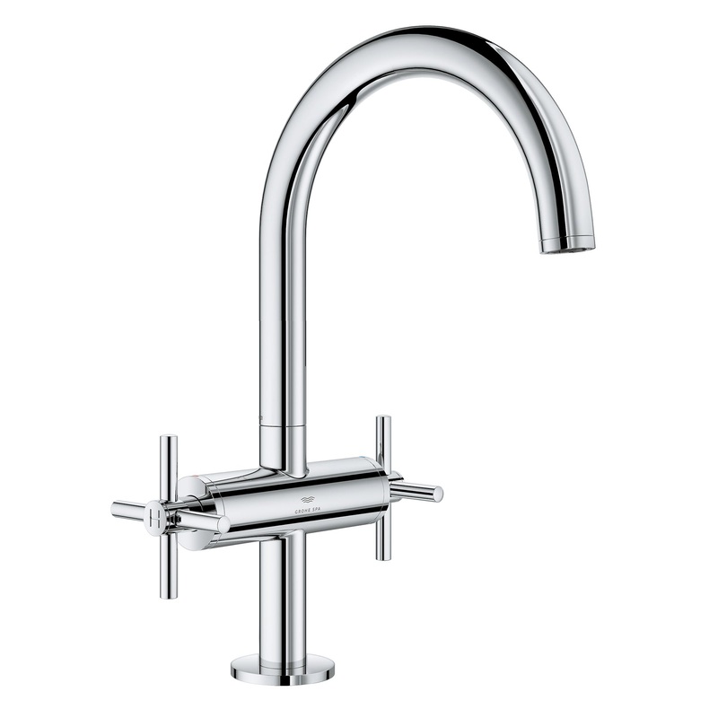 GROHE 21146000 Single Hole Two-Handle L-Size Bathroom Faucet 1.2 GPM , Chrome