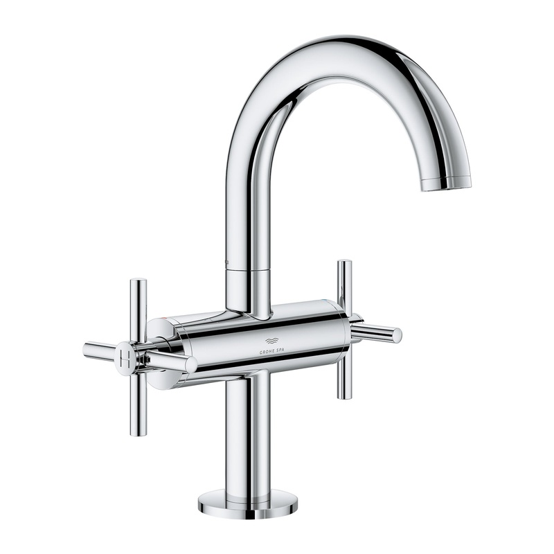 GROHE 21148000 Single Hole Two-Handle M-Size Bathroom Faucet 1.2 GPM , Chrome
