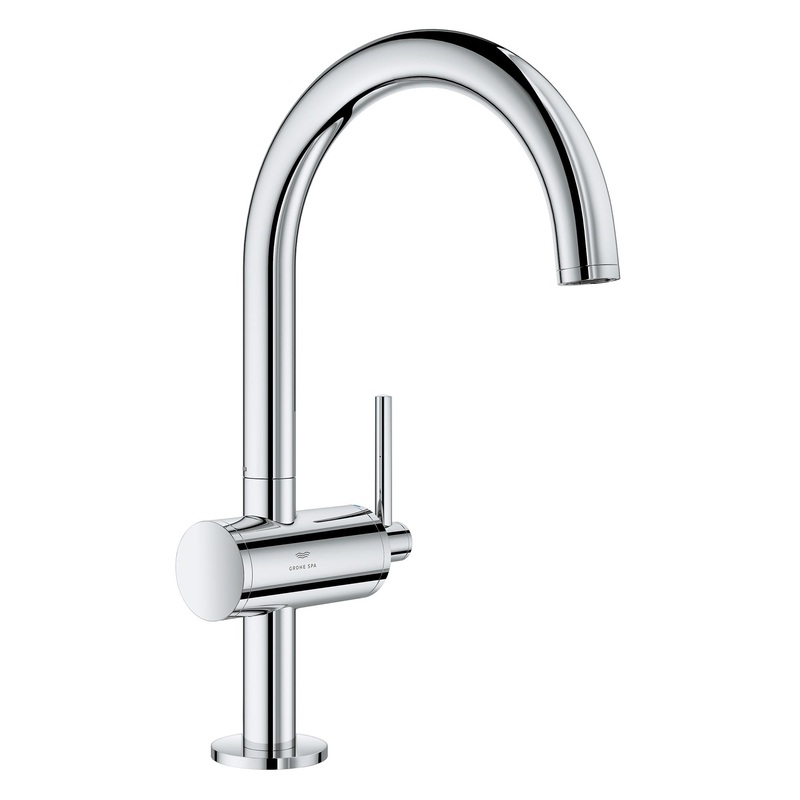 GROHE 24350000 Single Hole Single-Handle L-Size Bathroom Faucet 1.2 GPM , Chrome