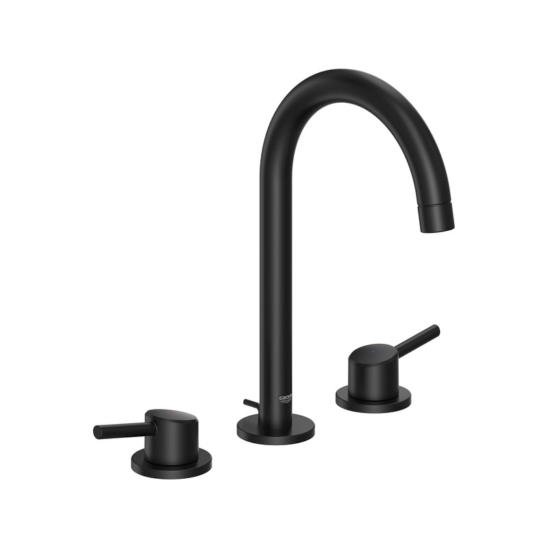 GROHE 20217243A 8-inch Widespread 2-Handle L-Size Bathroom Faucet 1.2 GPM , Matte Black