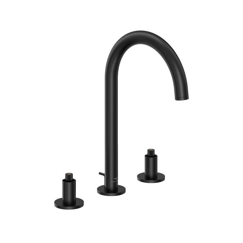 GROHE 206592430 8-inch Widespread 2-Handle M-Size Bathroom Faucet 1.2 GPM , Matte Black