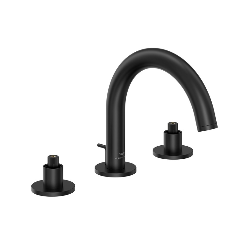 GROHE 206602430 Atrio 8-inch Widespread 2-Handle S-Size Bathroom Faucet 1.2 GPM , Matte Black