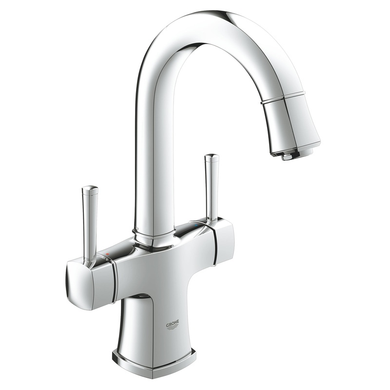 GROHE 2110800A Single Hole 2-Handle L-Size Bathroom Faucet 1.2 GPM , Chrome