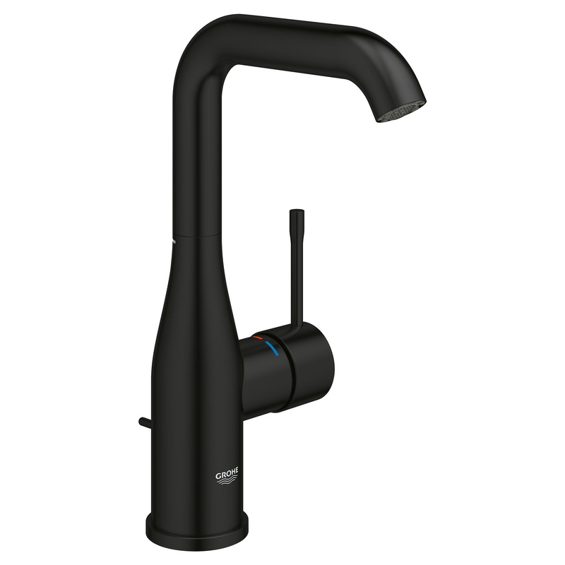 GROHE 234862431 Single Hole Single-Handle L-Size Bathroom Faucet 1.2 GPM , Matte Black