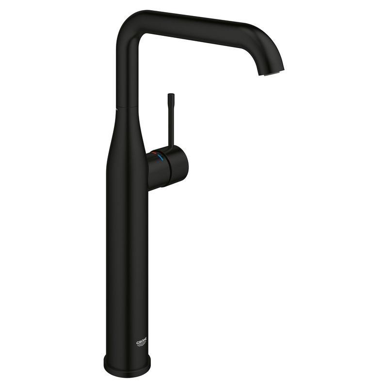 GROHE 235382431 Single Hole Single-Handle Deck Mount Vessel Sink Faucet 1.2 GPM , Matte Black