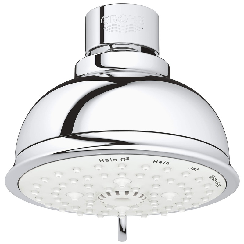 GROHE 26045001 100 Shower Head, 4" - 4 Sprays, 1.75 gpm , Chrome
