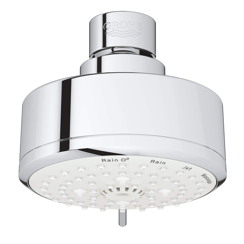 GROHE 27591001 100 Shower Head, 4" - 4 Sprays, 2.5 gpm , Chrome