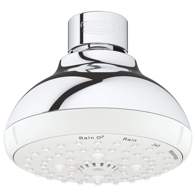 GROHE 27606001 100 Shower Head, 4" - 4 Sprays, 2.5 gpm , Chrome