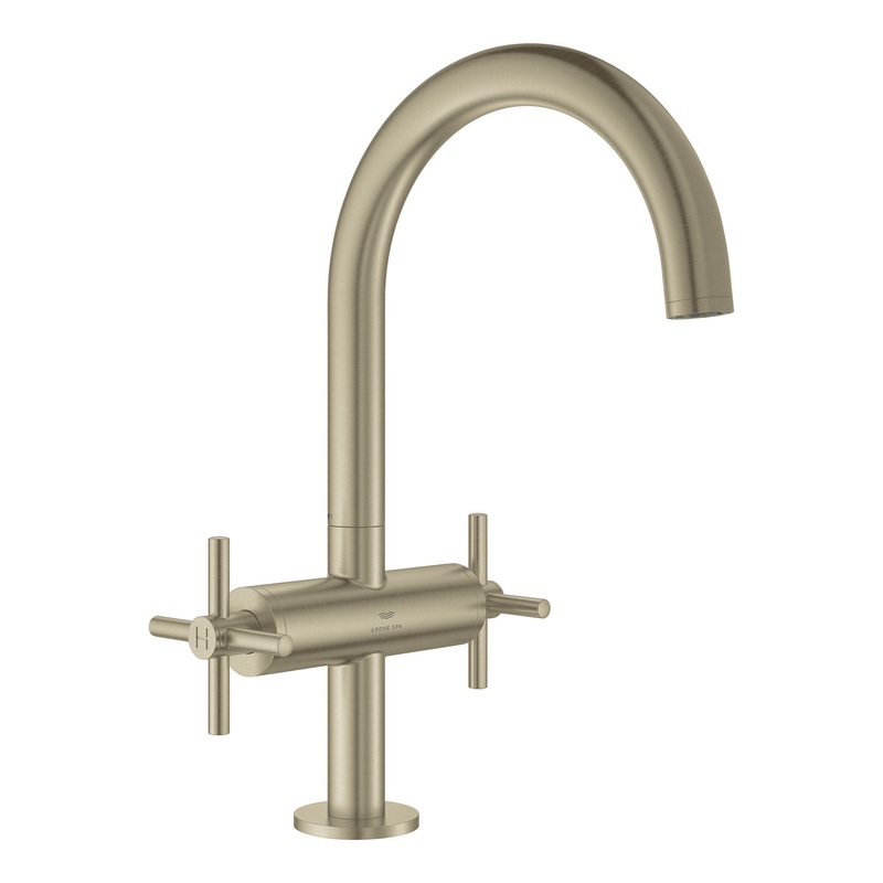 GROHE 21146EN0 Single Hole Two-Handle L-Size Bathroom Faucet 1.2 GPM , Brushed Nickel