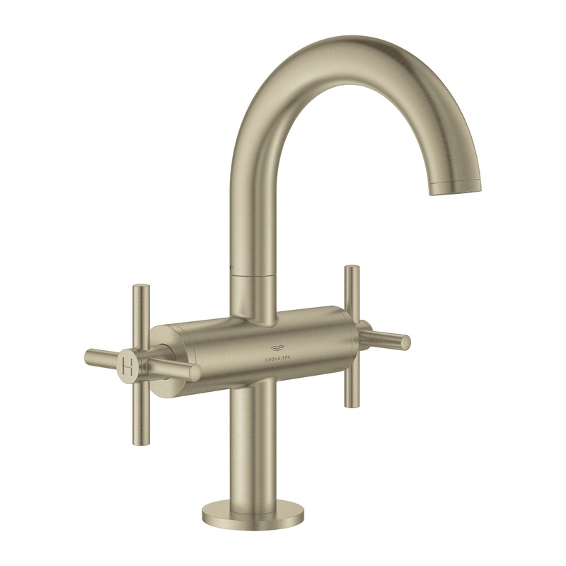 GROHE 21148EN0 Single Hole Two-Handle M-Size Bathroom Faucet 1.2 GPM , Brushed Nickel
