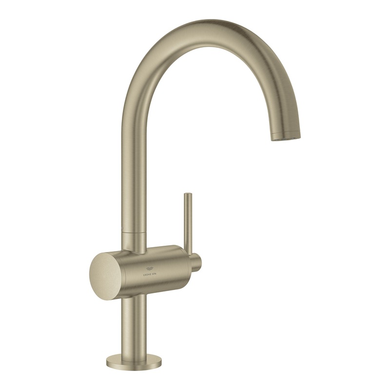 GROHE 24350EN0 Single Hole Single-Handle L-Size Bathroom Faucet 1.2 GPM , Brushed Nickel