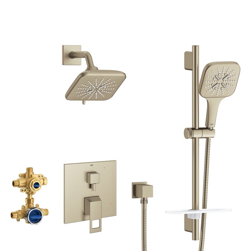 GROHE 29433EN0 EUROCUBE PRESSURE BALANCE SHOWER SET , Brushed Nickel