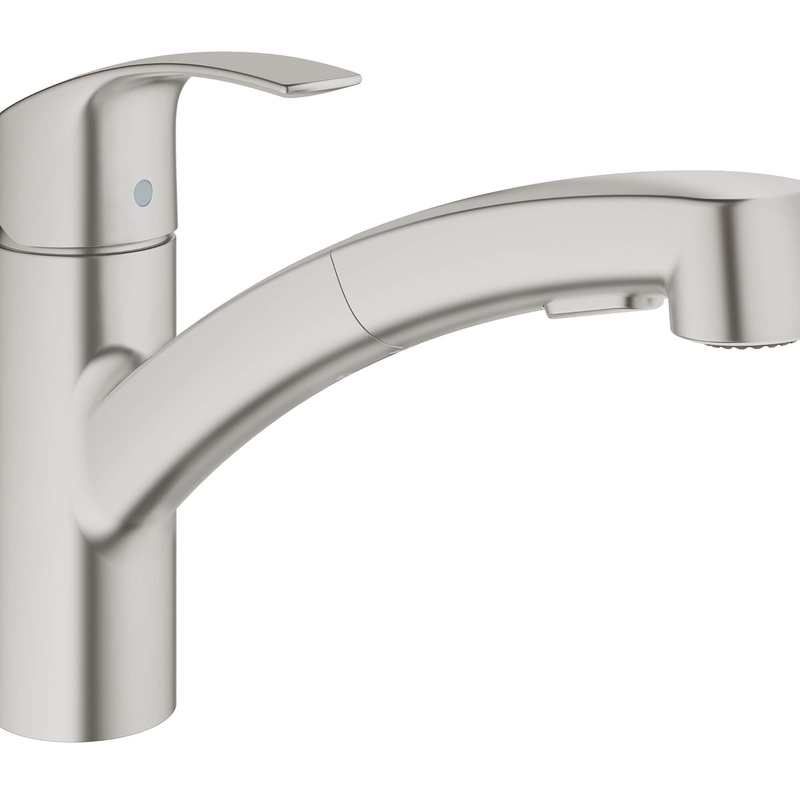 GROHE 30306DC0 Eurosmart Single-Handle Dual Spray Pull-Out Kitchen Faucet , Supersteel