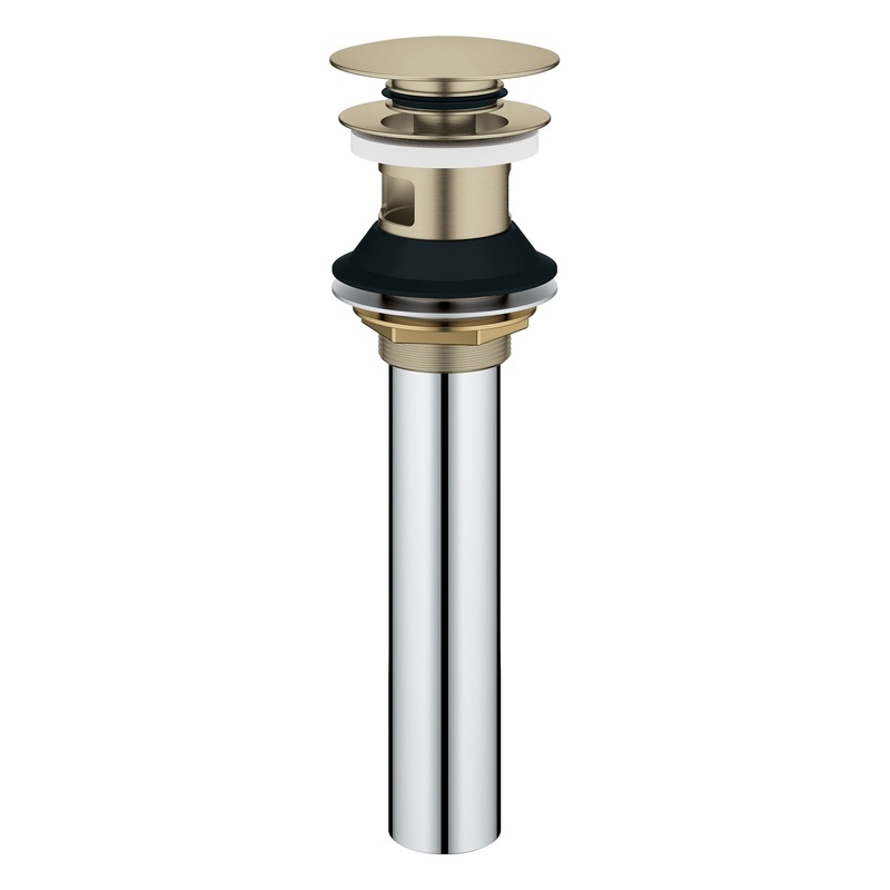 GROHE 48656EN0 Bathroom Sink Push Drain with Overflow , Brushed Nickel