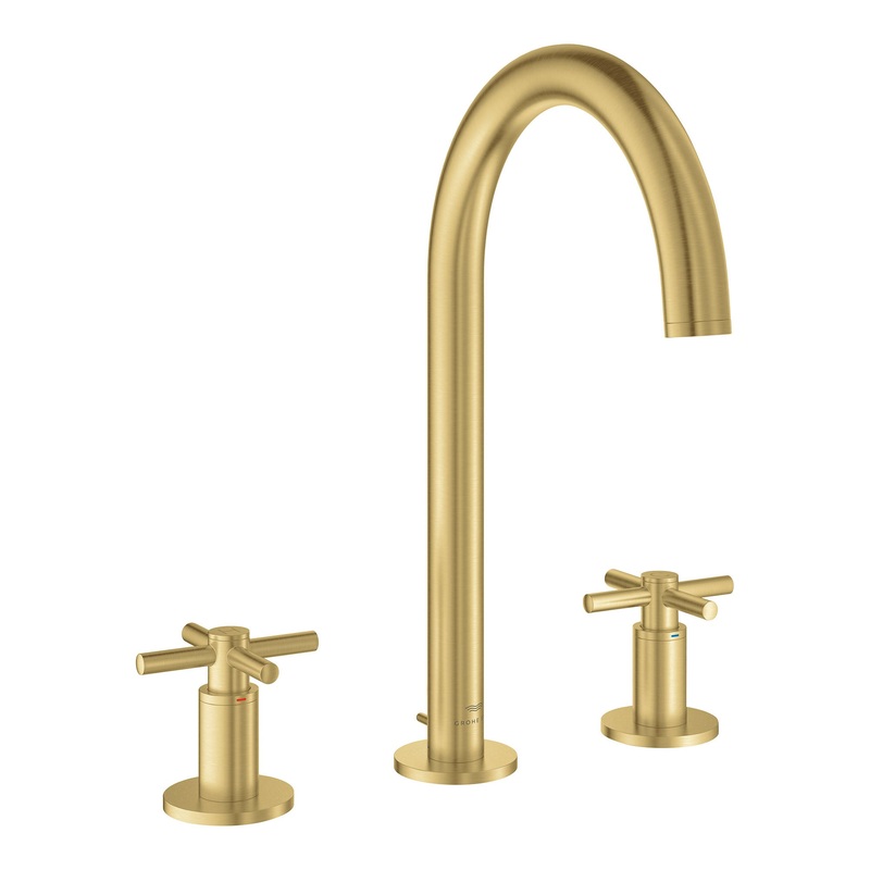 GROHE 20659GN0 8-inch Widespread 2-Handle M-Size Bathroom Faucet 1.2 GPM , Brushed Cool Sunrise