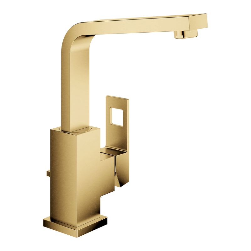 GROHE 23184GNA Single Hole Single-Handle L-Size Bathroom Faucet 1.2 GPM , Brushed Cool Sunrise
