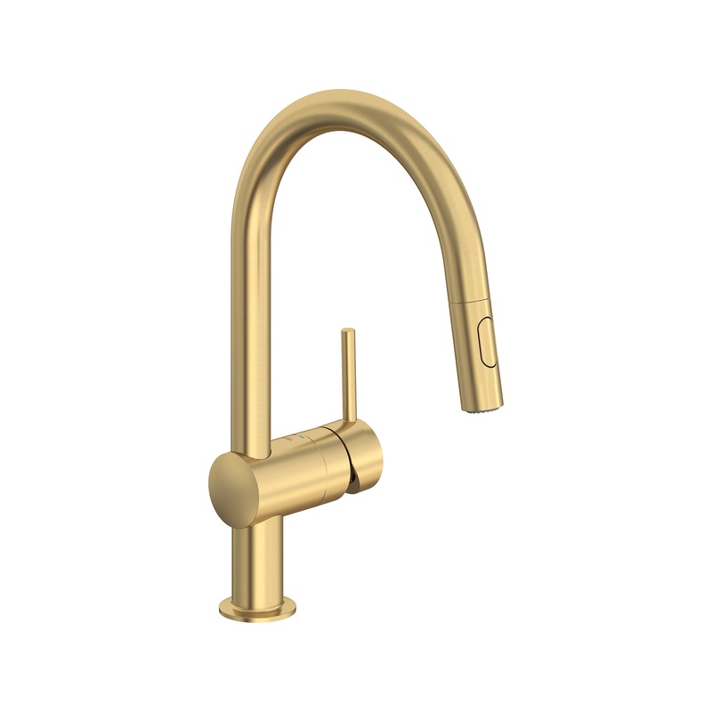 GROHE 31378GN3 Minta Single-Handle Pull-Down Kitchen Faucet Dual Spray 1.75 GPM , Brushed Cool Sunrise
