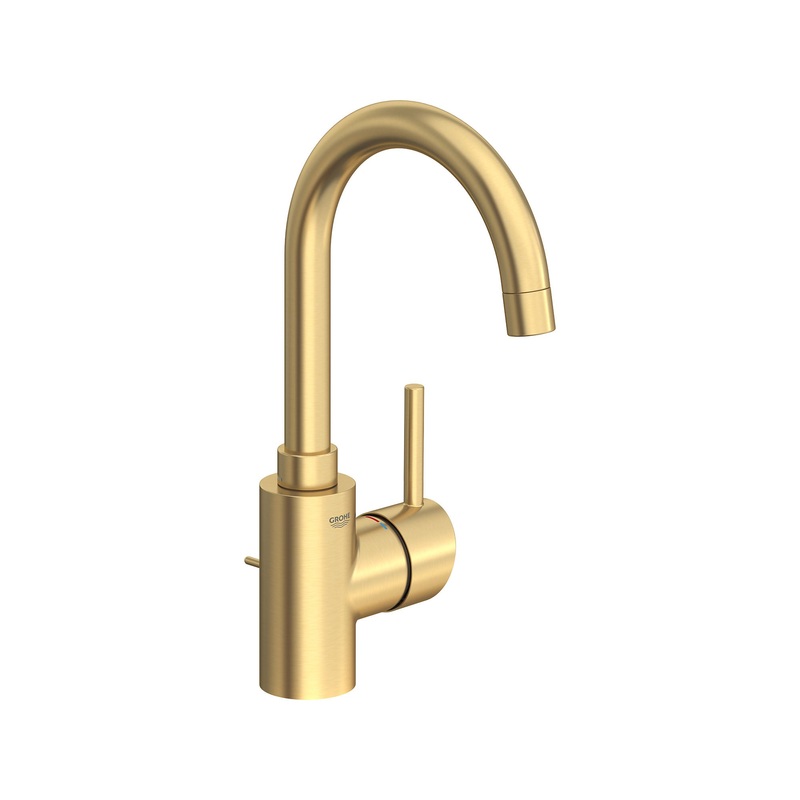 GROHE 32138GN2 Single Hole Single-Handle L-Size Bathroom Faucet 1.2 GPM , Brushed Cool Sunrise