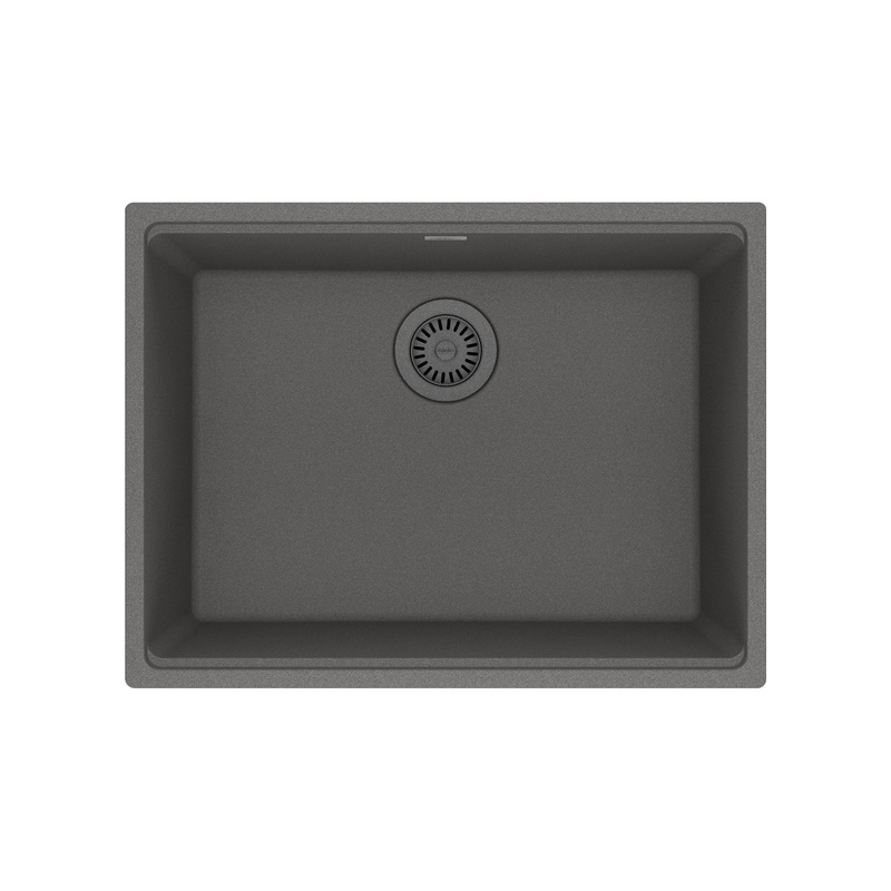 FRANKE MAG11023-SHG Maris Undermount 25-in x 18.94-in Granite Single Bowl Kitchen Sink in Stone Grey In Stone Grey