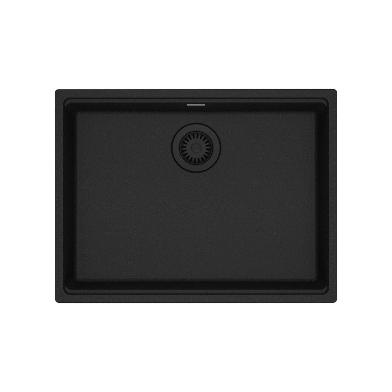 FRANKE MAG11023ADA-ONY Maris Undermount 25-in x 18.94-in Granite ADA Single Bowl Sink in Onyx In Onyx