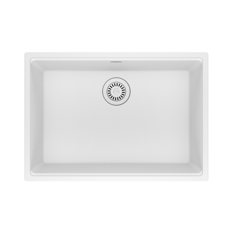 FRANKE MAG11025-PWT Maris Undermount 27-in x 19-in Granite Single Bowl Kitchen Sink in Polar White In Polar White