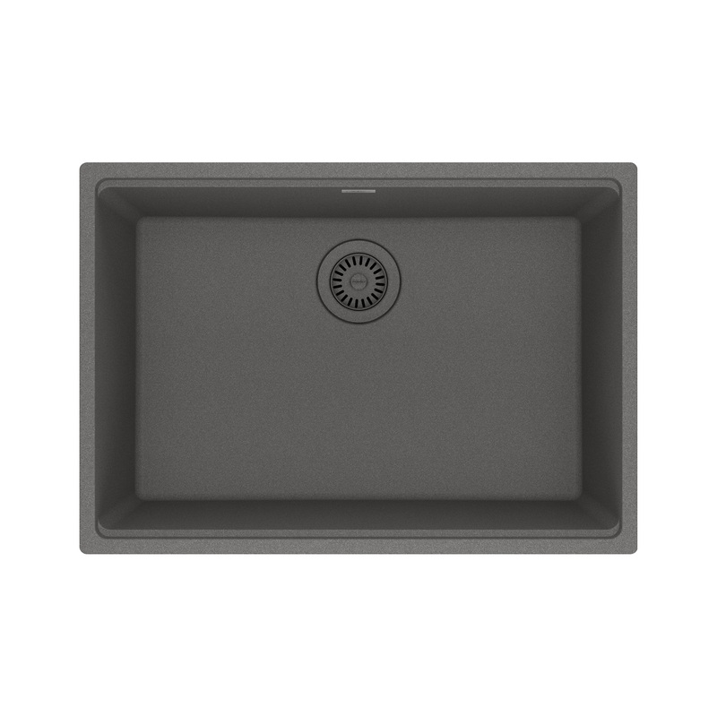 FRANKE MAG11025-SHG Maris Undermount 27-in x 19-in Granite Single Bowl Kitchen Sink in Stone Grey In Stone Grey